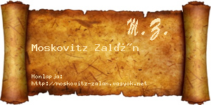 Moskovitz Zalán névjegykártya